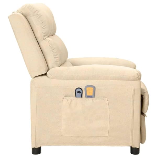 vidaXL eldrevet massagestol stof cremefarvet