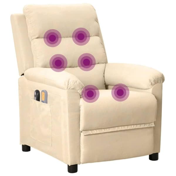 vidaXL eldrevet massagestol stof cremefarvet