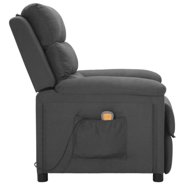 vidaXL Massagefåtölj mörkgrå tyg