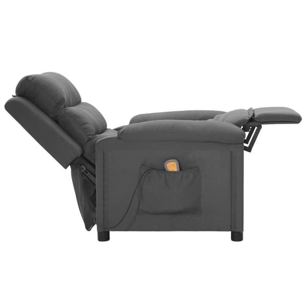 vidaXL Massagefåtölj mörkgrå tyg