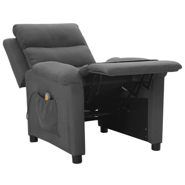 vidaXL Massagefåtölj mörkgrå tyg