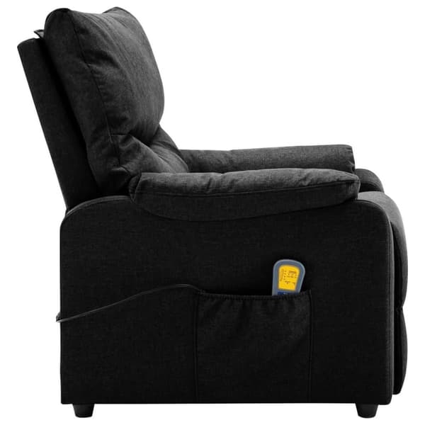 vidaXL Elektrisk massagefåtölj svart tyg