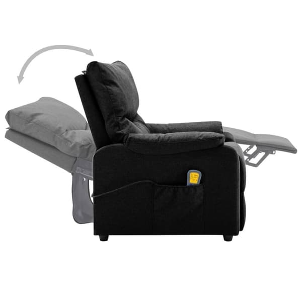 vidaXL Elektrisk massagefåtölj svart tyg