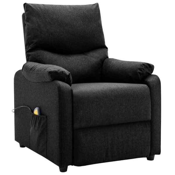 vidaXL Elektrisk massagefåtölj svart tyg