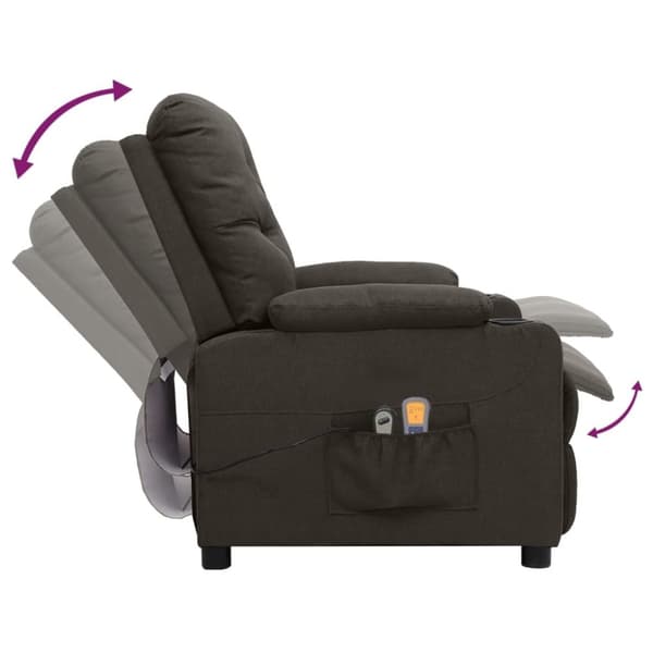 vidaXL Elektrisk massagefåtölj taupe tyg