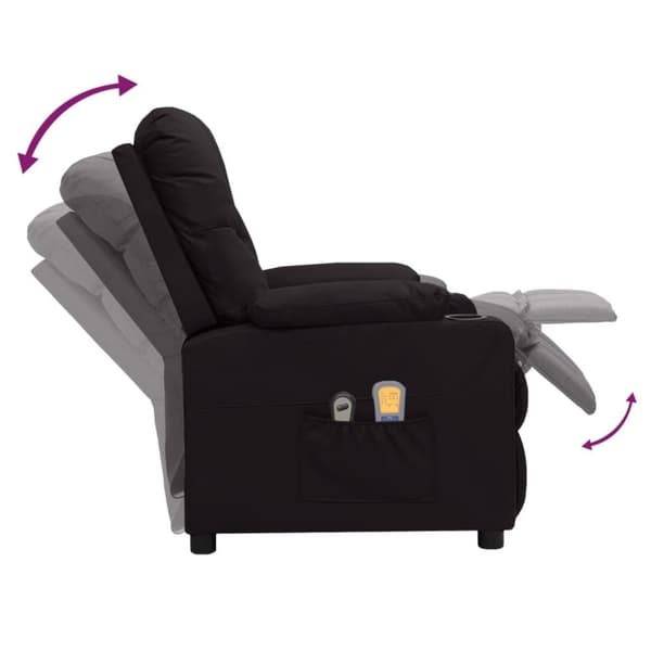vidaXL Elektrisk massagefåtölj svart konstläder