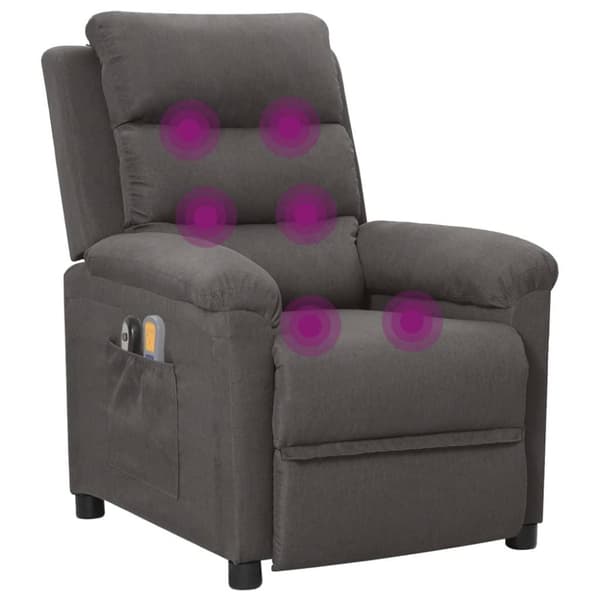 vidaXL Elektrisk massagefåtölj mörkgrå tyg