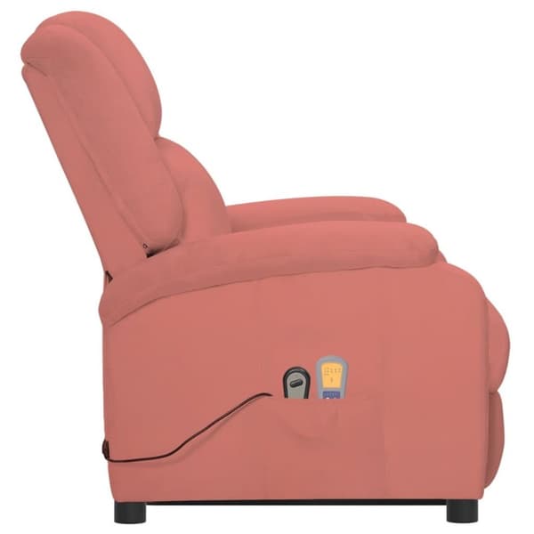 vidaXL Massagefåtölj med uppresningshjälp rosa sammet