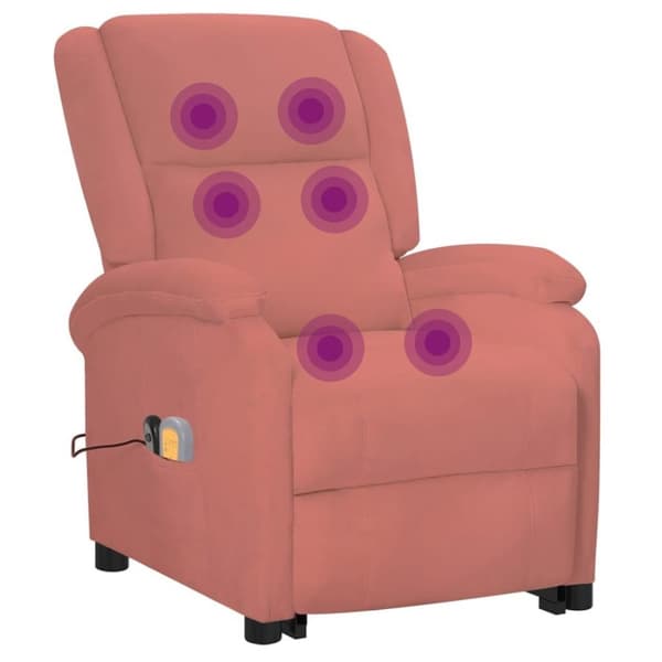 vidaXL Massagefåtölj med uppresningshjälp rosa sammet