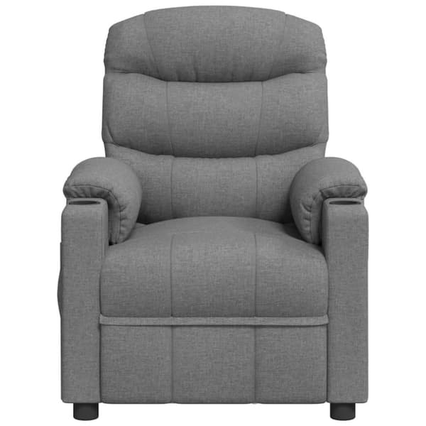 vidaXL Massagefåtölj ljusgrå tyg