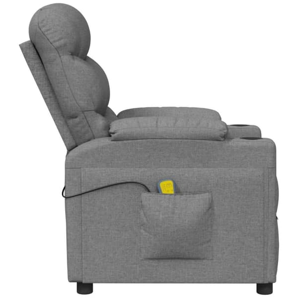 vidaXL Massagefåtölj ljusgrå tyg