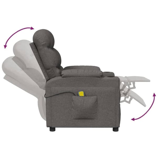 vidaXL massagestol stof mørkegrå