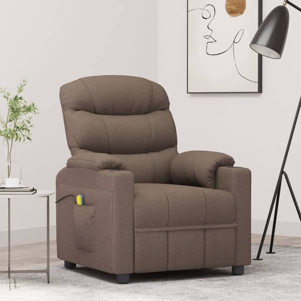 vidaXL massagestol stof gråbrun