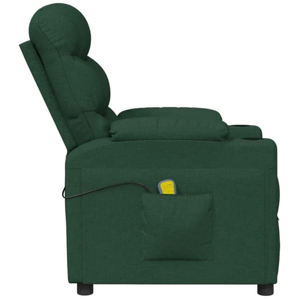 vidaXL massagestol stof mørkegrøn