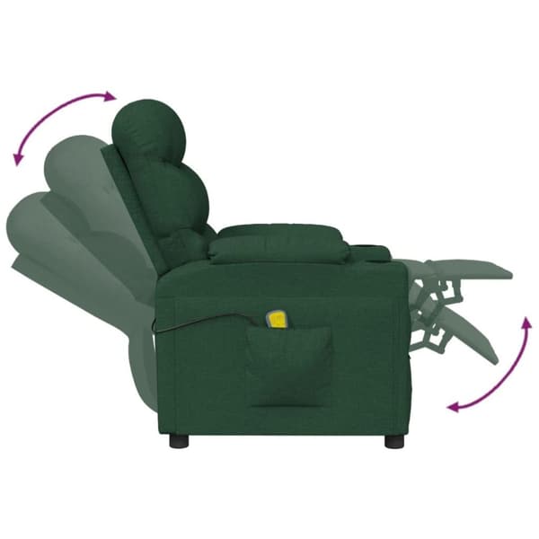 vidaXL massagestol stof mørkegrøn
