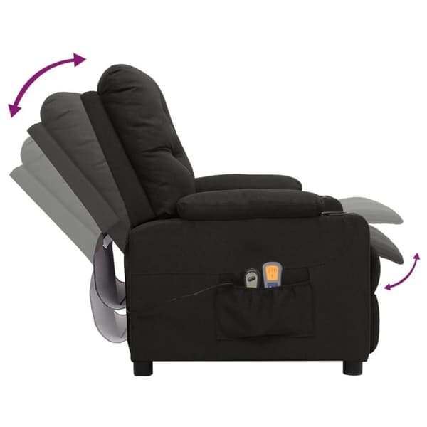 vidaXL eldrevet massagestol stof sort