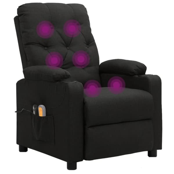 vidaXL eldrevet massagestol stof sort