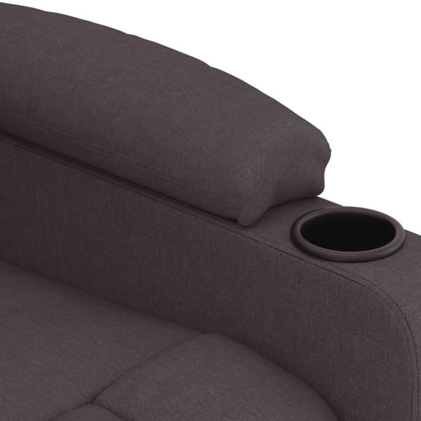 vidaXL Elektrisk massagefåtölj mörkbrun tyg