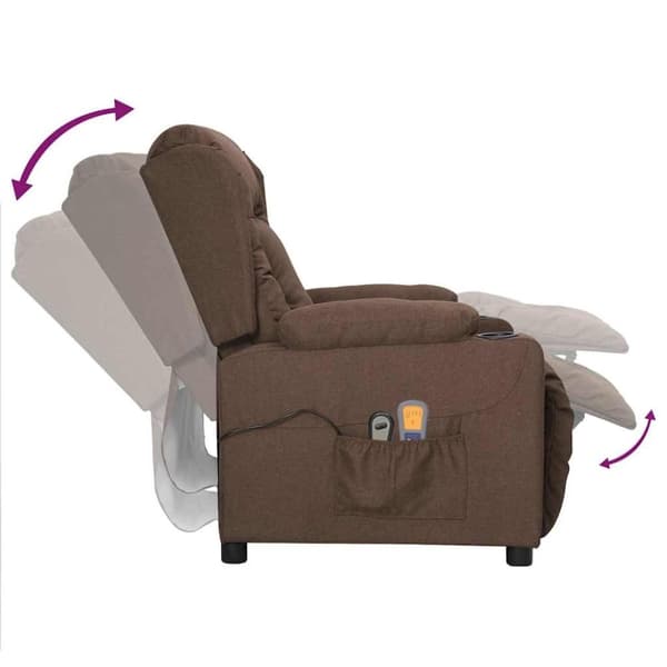 vidaXL Elektrisk massagefåtölj taupe tyg