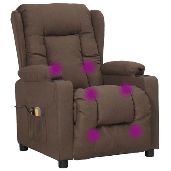 vidaXL Elektrisk massagefåtölj taupe tyg