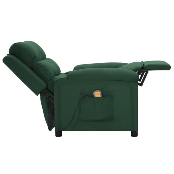 vidaXL Massagefåtölj mörkgrön tyg
