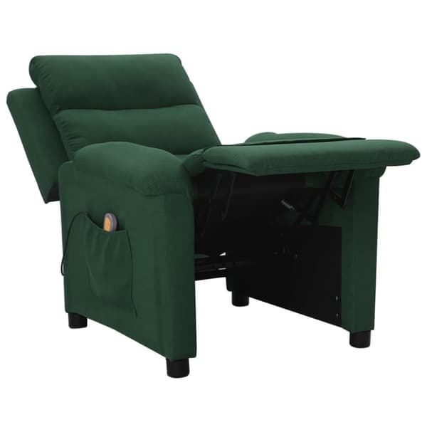 vidaXL Massagefåtölj mörkgrön tyg