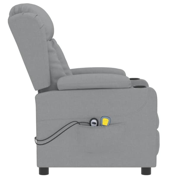 vidaXL Elektrisk massagefåtölj ljusgrå tyg
