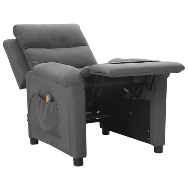 vidaXL Massagefåtölj ljusgrå tyg