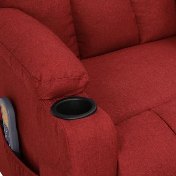 vidaXL Elektrisk massagefåtölj vinröd tyg