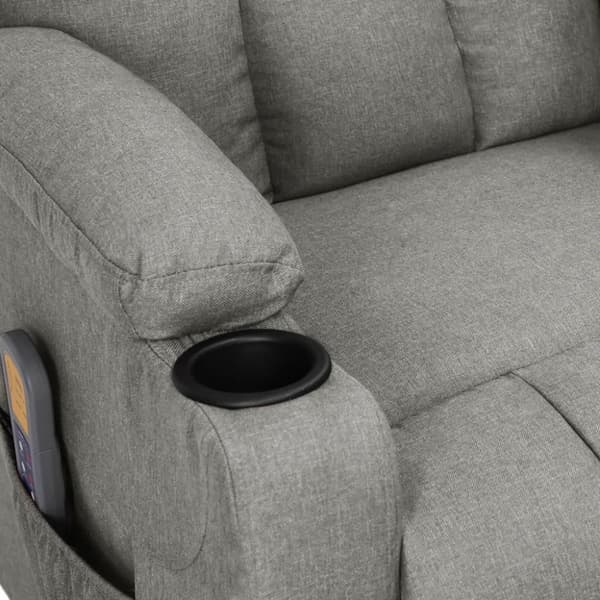 vidaXL Elektrisk massagefåtölj ljusgrå tyg