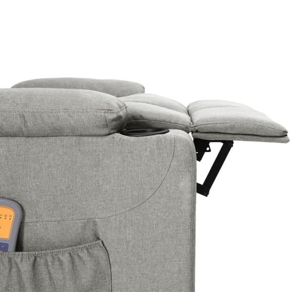 vidaXL Elektrisk massagefåtölj ljusgrå tyg