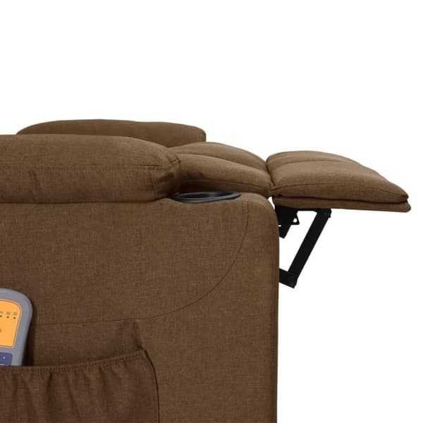 vidaXL Elektrisk massagefåtölj brun tyg