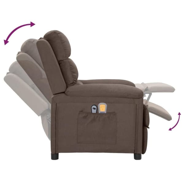 vidaXL Elektrisk massagefåtölj taupe tyg