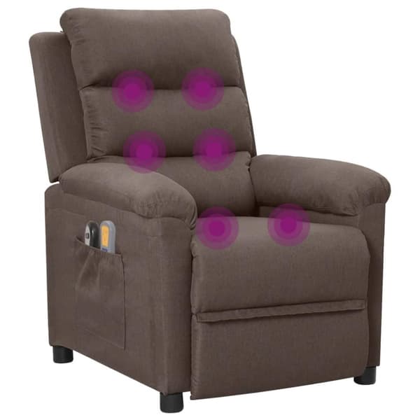 vidaXL Elektrisk massagefåtölj taupe tyg