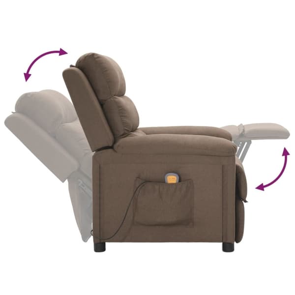 vidaXL Massagefåtölj taupe tyg