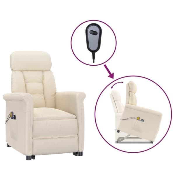vidaXL massagestol mikrofiberstof beige
