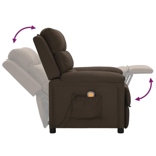 vidaXL massagestol stof mørkebrun