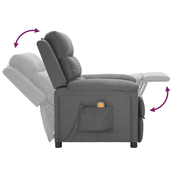 vidaXL massagestol stof lysegrå