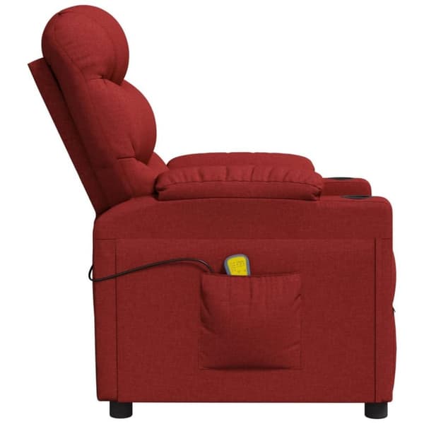 vidaXL massagestol stof vinrød