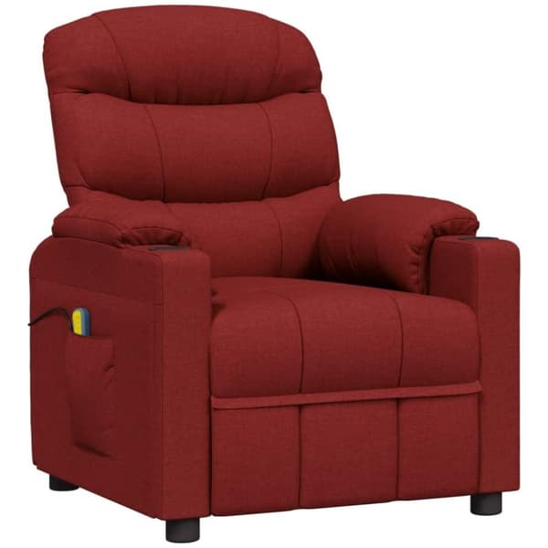 vidaXL massagestol stof vinrød