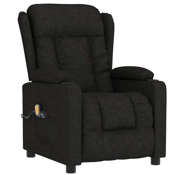 vidaXL eldrevet massagestol stof sort