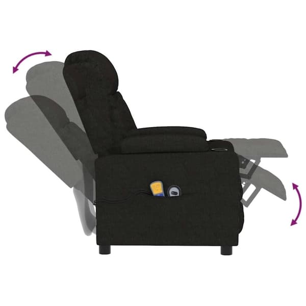 vidaXL eldrevet massagestol stof sort