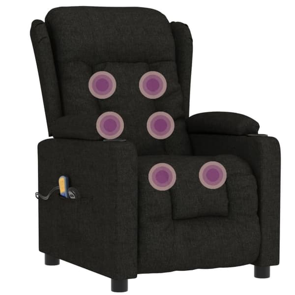 vidaXL eldrevet massagestol stof sort