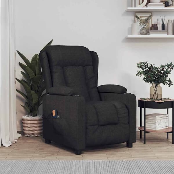 vidaXL eldrevet massagestol stof sort
