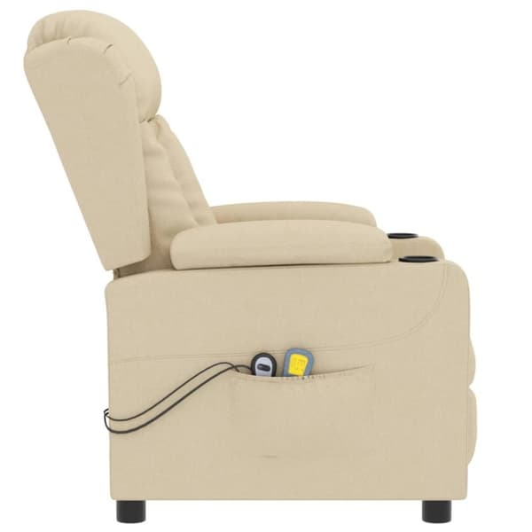 vidaXL eldrevet massagestol stof cremefarvet