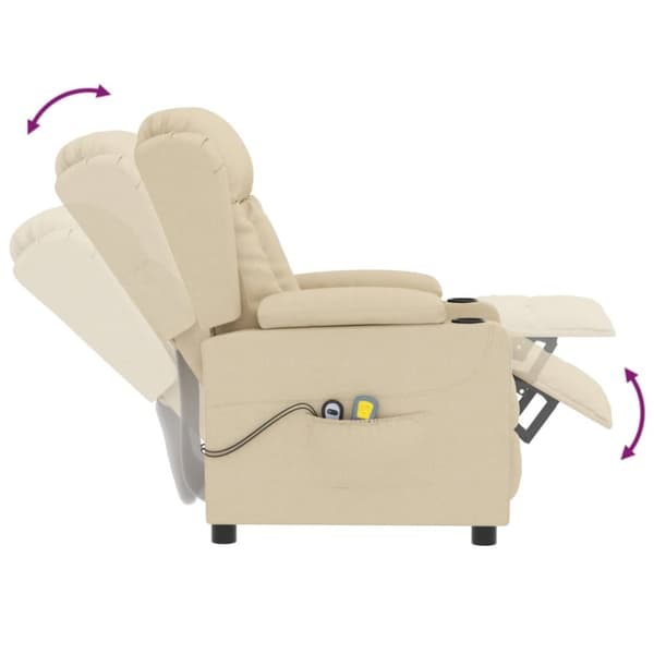 vidaXL eldrevet massagestol stof cremefarvet