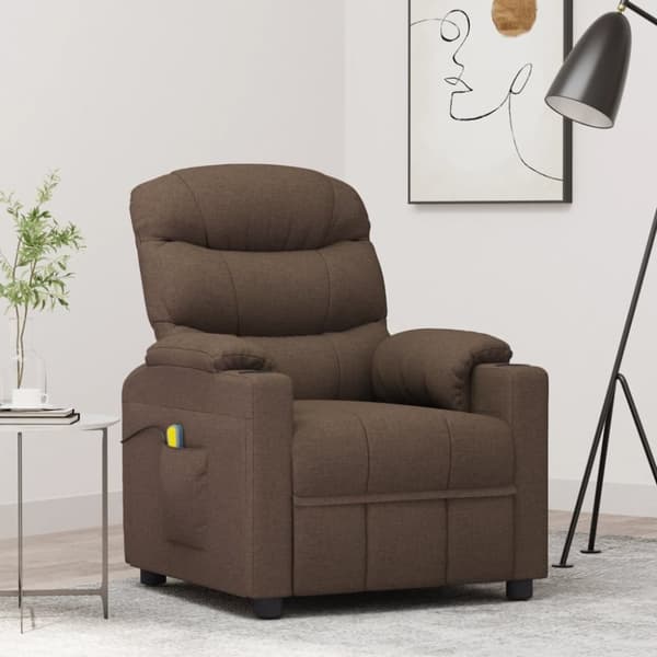 vidaXL massagestol stof brun