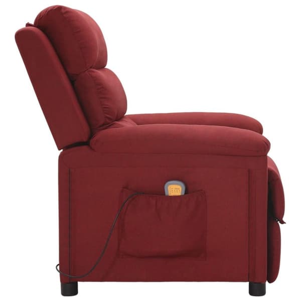 vidaXL massagestol stof vinrød