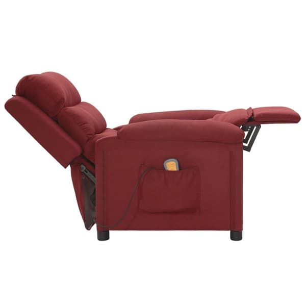vidaXL massagestol stof vinrød