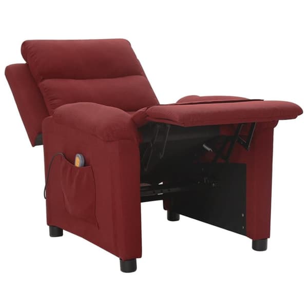 vidaXL massagestol stof vinrød